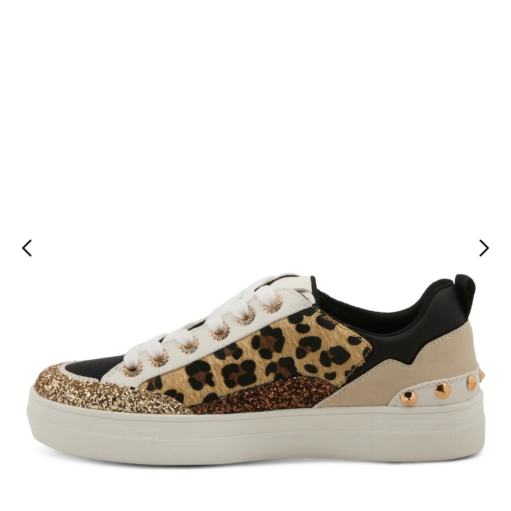 Patrizia Spring Step Leopard and Gold Glitter Sneakers - Picture 4 of 10